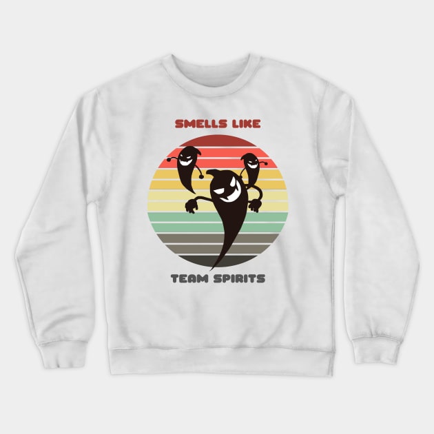 Sunset Ghosts / Smells Like Team Spirits Crewneck Sweatshirt by nathalieaynie